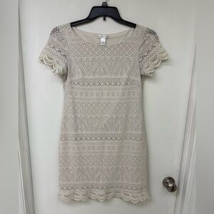 Elegant Cream Lace Dress